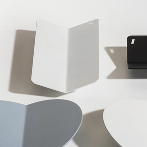 Suport accesorii birou SPIN Slide Rectangle, metal-lemn, alb