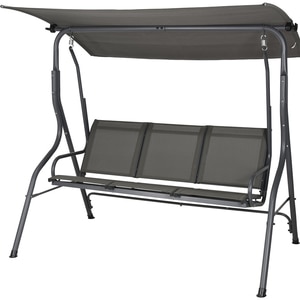 Balansoar gradina KI X80000050, 3 locuri, 160 x 110 x 165 cm, gri inchis