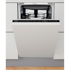 Masina de spalat vase incorporabila WHIRLPOOL WSIP 4O33 PFE, 6th Sense, 10 seturi, 9 programe, 45 cm, Clasa D, panou comanda negru