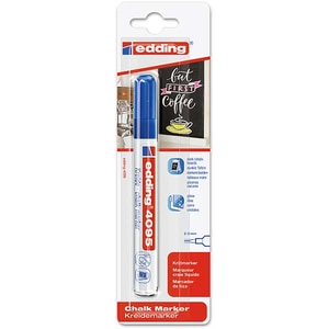 Marker pentru sticla EDDING 4095, creta lichida pe baza de apa, 2-3 mm, albastru