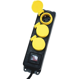 Prelungitor de exterior cu protectie HOME NVO 03K/BK, 3 prize, 1.5m