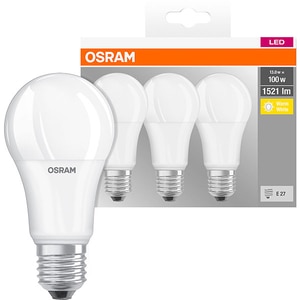 Set 3 becuri LED OSRAM A100, E27, 13W, lumina calda