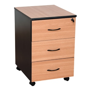 Dulap birou Office Line, 43 x 52 x 67 cm, PAL, 3 sertare, stejar-negru