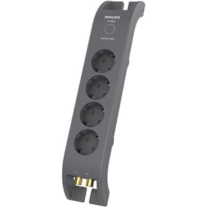Prelungitor cu protectie PHILIPS SPN5144A/58 4 prize, 2m, negru