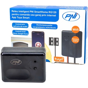 Releu smart PNI SmartHome RG120, Wi-Fi, deschidere usa garaj/poarta, monitorizare prin Tuya Smart App