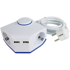 Prelungitor STROHM SM15011202, 2 prize Schuko, 2 USB, 1.5m, alb