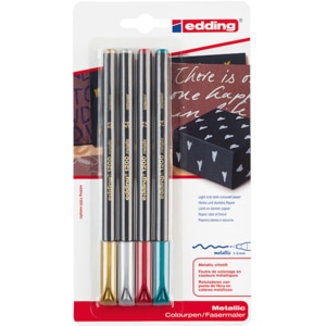 Set markere EDDING 1200, 4 culori metalizate