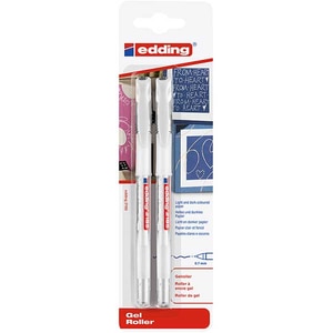 Set roller cu gel EDDING 2185, 0.7 mm, 2 buc, alb