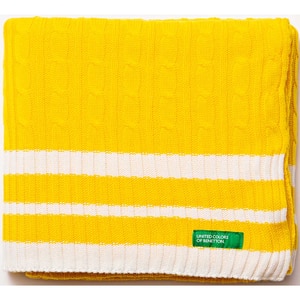 Patura BENETTON Rainbow1, 140 x 190 cm, acril, galben-alb