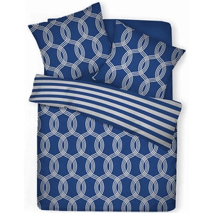 Lenjerie de pat Navy, 2 persoane, 100% bumbac, 200 x 220 cm, 3 piese