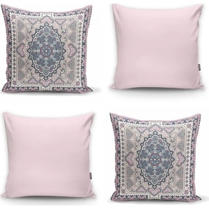 Set 4 fete de perna decorativa Ethnic, 30% bumbac +70% poliester, 45 x 45 cm, multicolor