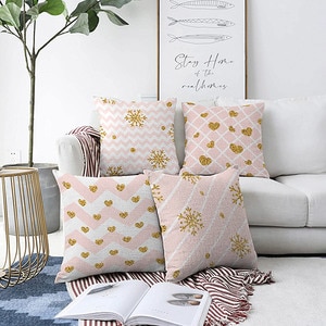 Set 4 fete de perna decorativa Love, 30% bumbac +70% poliester, 55 x 55 cm, multicolor