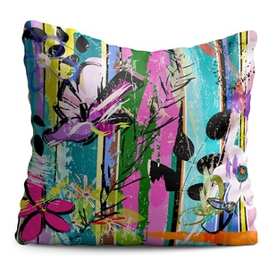 Perna decorativa Abstract Flowers, 40 x 40 cm, multicolor