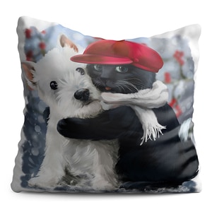 Perna decorativa Animal Frienship, 40 x 40 cm, multicolor