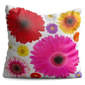 Perna decorativa Colored Daisy, 40 x 40 cm, multicolor