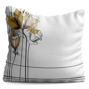 Perna decorativa Gold Flower, 40 x 40 cm, multicolor