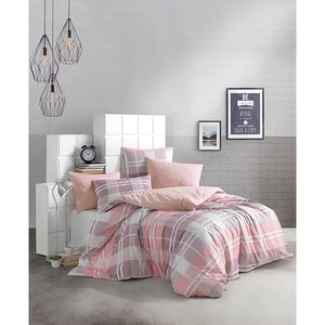 Lenjerie de pat Pink, 1 persoana, 100% bumbac, 160 x 220, 3 piese