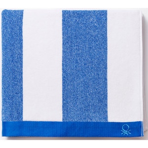 Prosop BENETTON Terry Po, 90 x 160 cm, bumbac, alb-albastru