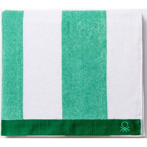 Prosop BENETTON Terry Po, 90 x 160 cm, bumbac, alb-verde
