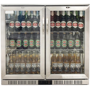 Vitrina frigorifica VORTEX VBC20SSS01G, 200 l, H 90 cm, Clasa D, argintiu