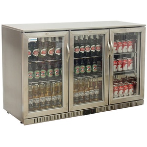 Vitrina frigorifica VORTEX VBC31SSS01G, 312 l, H 90 cm, Clasa D, argintiu