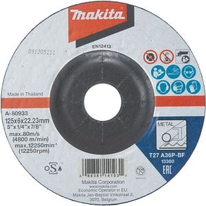 Disc de polizare MAKITA A-80933, otel, 125 x 6 x 22.23 mm