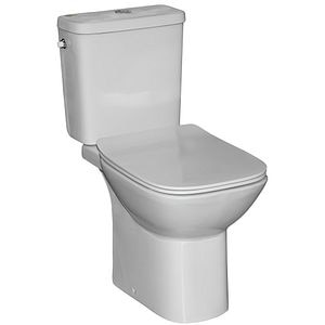 Set vas WC ROCA Debba Square A34P9D0000, portelan, rezervor 3/4.5 l, capac SoftClose, alb