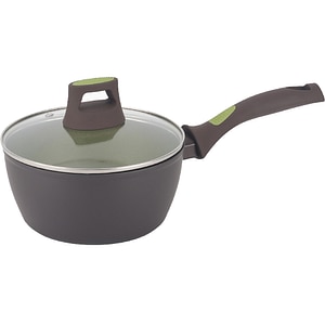 Cratita cu capac pentru sos AMERCOOK Avocado AC0108404.18, 1.5l, 18 cm, aluminiu forjat, negru-verde