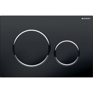 Clapeta actionare GEBERIT Sigma 20 115882KM1, dubla actionare, negru, detalii crom lucios