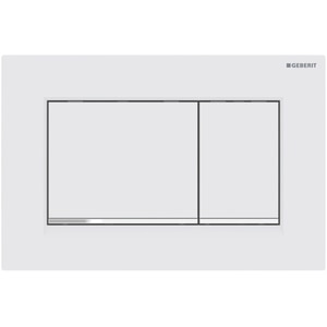 Clapeta actionare GEBERIT Sigma 30 115883JT1, dubla actionare, alb mat lacuit, detalii crom lucios
