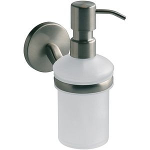 Dispenser sapun lichid BISK Virginia 72089, 300 ml, montare pe perete, alb-argintiu