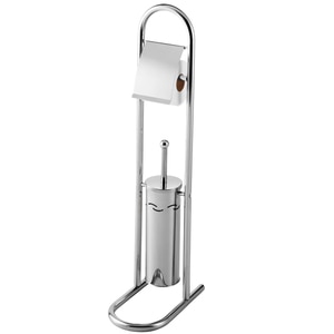 Set perie toaleta cu suport hartie igienica BISK 02476, 80 cm, crom
