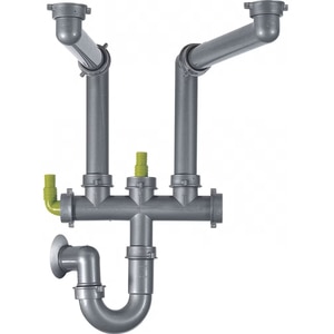 Sifon FRANKE Spazzio pentru chiuvete cu 2 cuve, 1 1/2", gri