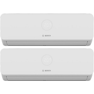 Sistem aer conditionat pentru 2 incaperi BOSCH Climate 3200i, 9000/12000 BTU, A++/A+, Inverter, Unitate externa 18000 BTU, Afisaj, alb