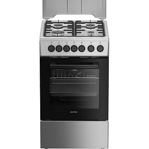 Aragaz ARCTIC AMG5612GTCLXN, 4 arzatoare, Gaz + Electric, L 50 cm, Grill, argintiu