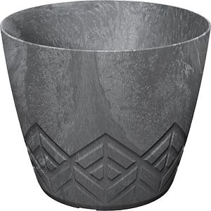 Ghiveci PROSPERPLAST Dare Areco, D24 cm, gri inchis