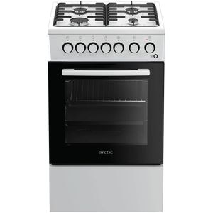 Aragaz ARCTIC ACM5611DTL, 4 arzatoare, Gaz + Electric, L 50 cm, Grill, alb