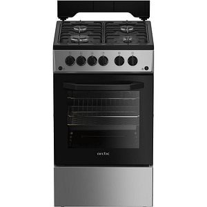 Aragaz ARCTIC AGG5611DTLBN, 4 arzatoare, Gaz, L 50 cm, Grill, argintiu