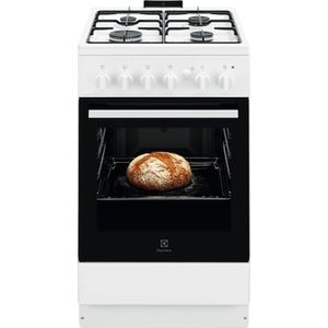 Aragaz ELECTROLUX LKG504013W, 4 arzatoare, Gaz, L 50 cm, Grill, Rotisor, alb