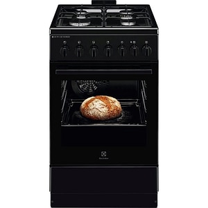 Aragaz ELECTROLUX LKK560010K, SteamBake, 4 arzatoare, Gaz + Electric, L 50 cm, Grill, negru