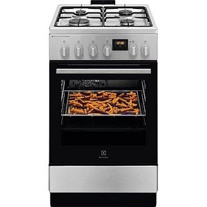 Aragaz ELECTROLUX LKK560228X, SteamBake, AirFry, 4 arzatoare, Gaz + Electric, L 50 cm, Grill, inox