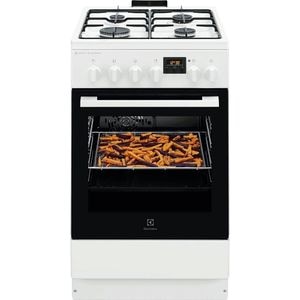 Aragaz ELECTROLUX LKK560232W, SteamBake, AirFry, 4 arzatoare, Gaz + Electric, L 50 cm, Grill, alb