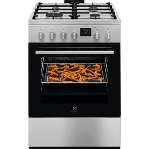 Aragaz ELECTROLUX LKK660220X, SteamBake, AirFry, 4 arzatoare, Gaz + Electric, L 60 cm, Grill, inox