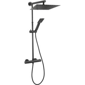 Sistem dus FERRO Trevi Square Black NP75SQ-TRV7U-BL, termostat, 1 functie, negru