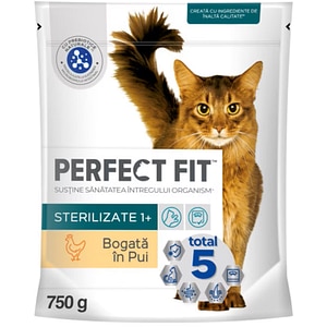 Hrana uscata pentru pisici PERFECT FIT Sterile, Adult, Pui, 750 g