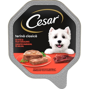 Hrana umeda pentru caini CESAR, Adult, Vita si ficat, 14 x 150 g