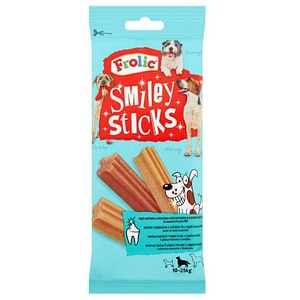 Recompense pentru caini FROLIC Smiley Sticks, Pui si vita, 10 x 175 g