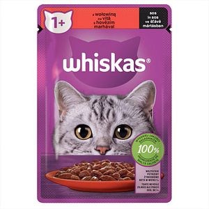 Hrana umeda pentru pisici WHISKAS, Adult, Vita in sos, 85 g