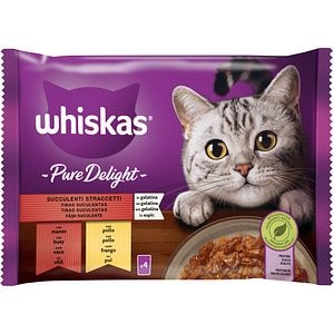 Hrana umeda pentru pisici WHISKAS, Adult, Mix in aspic, 4 x 85 g