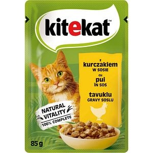 Hrana umeda pentru pisici KITEKAT, Adult, Pui in sos, 85 g